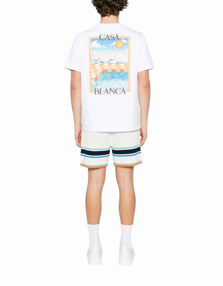 Men T Shirt Surreal Pool Printed T-Shirt Short Sleeve Crew Neck Summer Tops