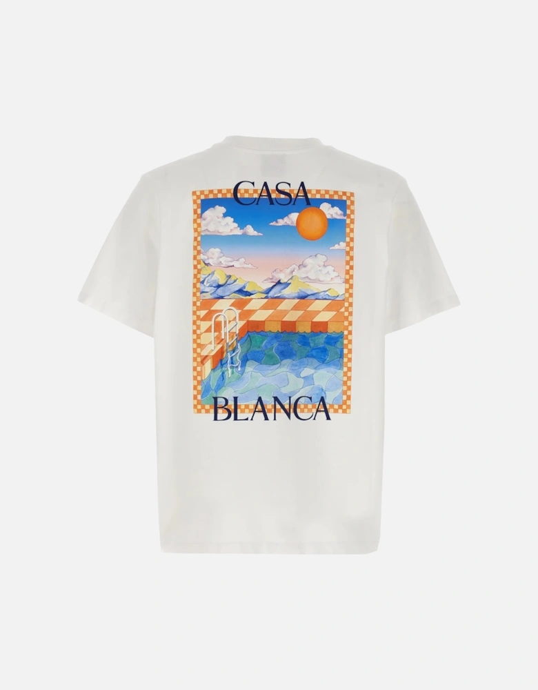 Men T Shirt Surreal Pool Printed T-Shirt Short Sleeve Crew Neck Summer Tops