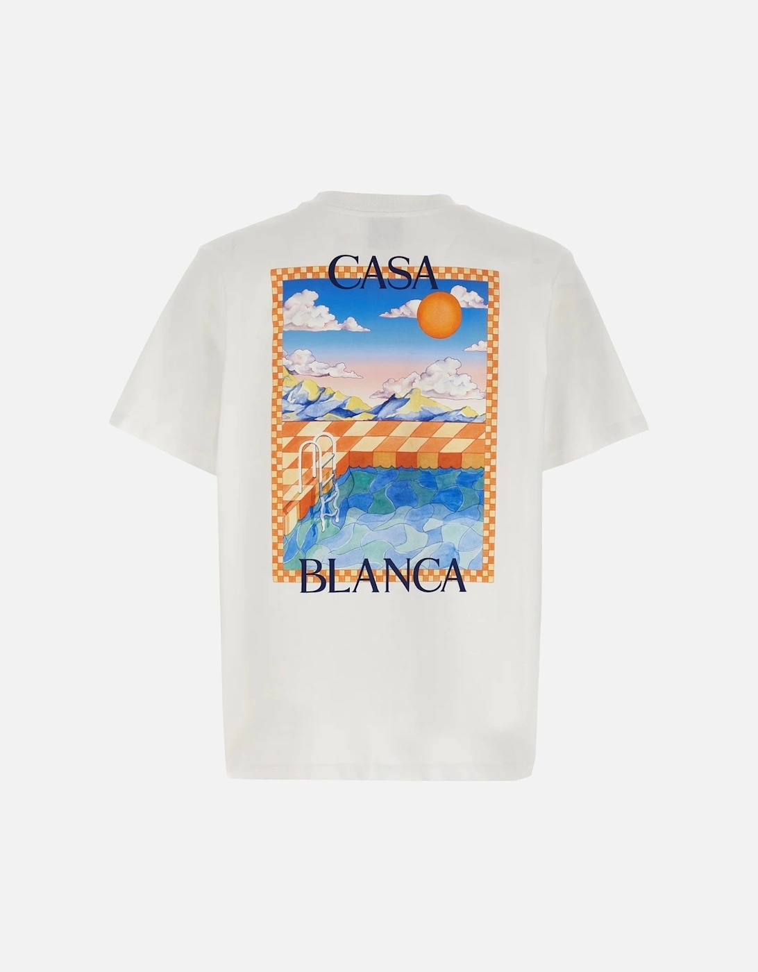 Men T Shirt Surreal Pool Printed T-Shirt Short Sleeve Crew Neck Summer Tops