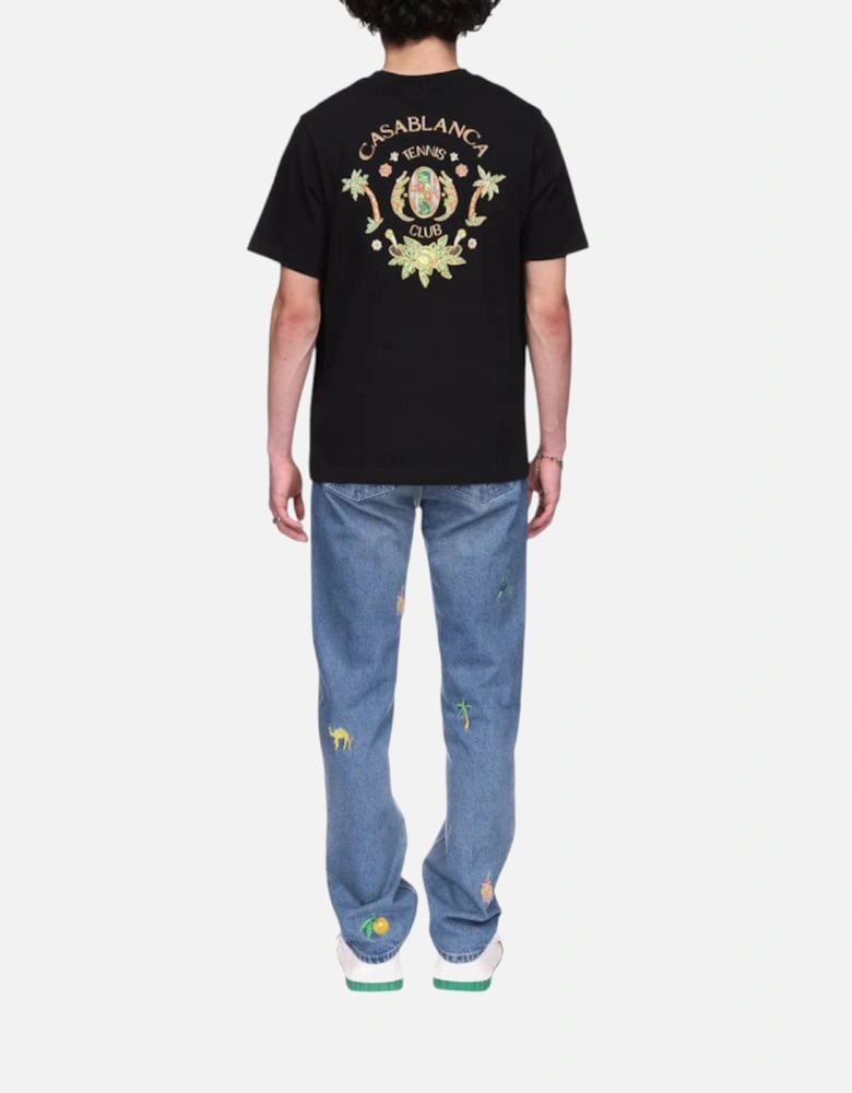Men T Shirt Joyaux D'Afrique Tennis Club Black Top Summer Cotton Tee