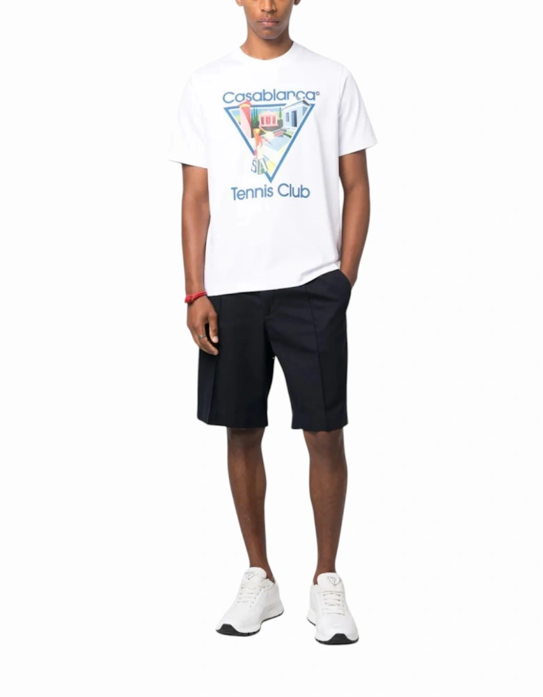 Men T Shirt LA JOUEUSE Printed T-Shirt Short Sleeve Crew Neck Summer Tee