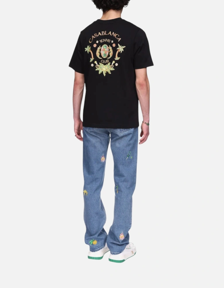 Men T Shirt Joyaux D'Afrique Tennis Club Black Top Summer Cotton Tee