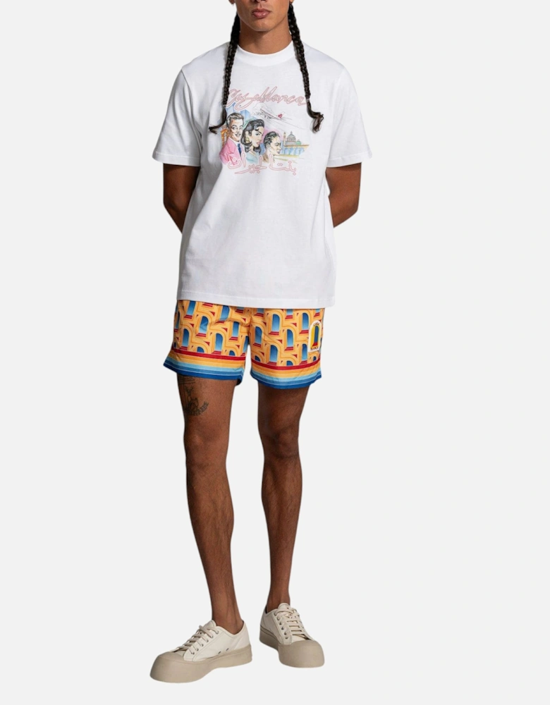 Mens T Shirts La Liaison Printed Short Sleeve Crew Neck Summer Tee