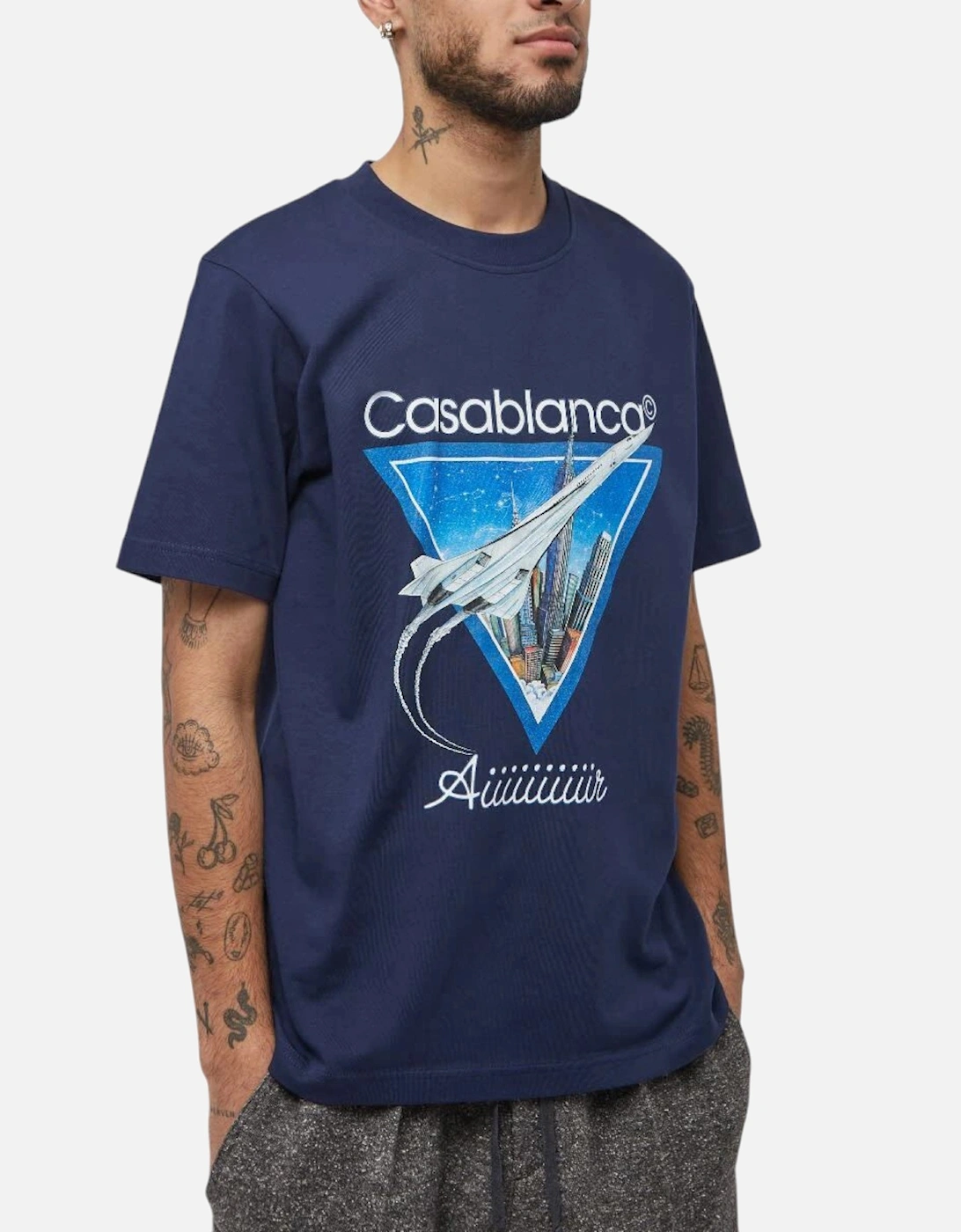 Mens T Shirt AIR Printed Short Sleeve Top Crew Neck Summer Tee S-XL, 6 of 5