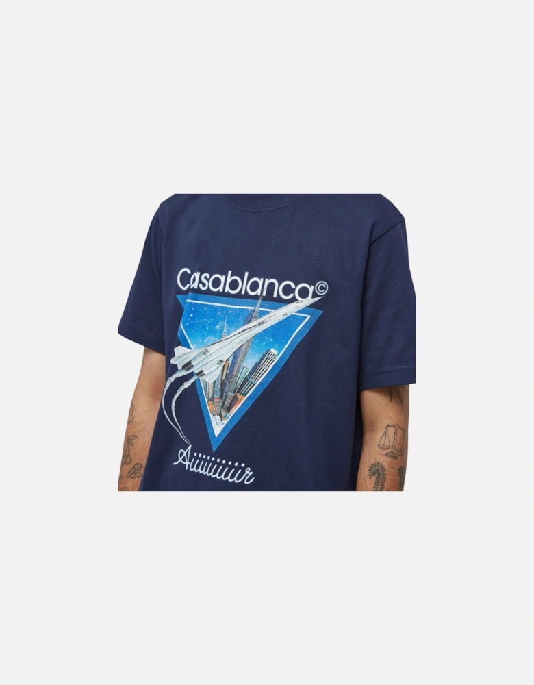 Mens T Shirt AIR Printed Short Sleeve Top Crew Neck Summer Tee S-XL