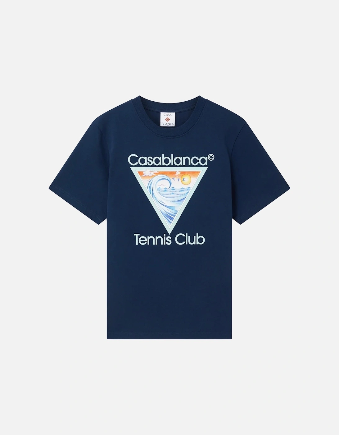 Mens T Shirts Tennis Club Crew Neck Printed Wave EX Beach Club Top