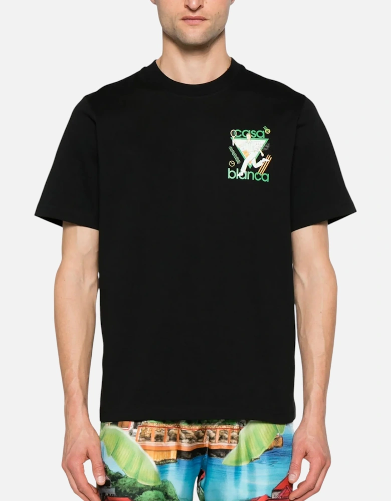 Men T Shirt LE JEU Printed Crew Neck Short Sleeve Cotton Summer Tees