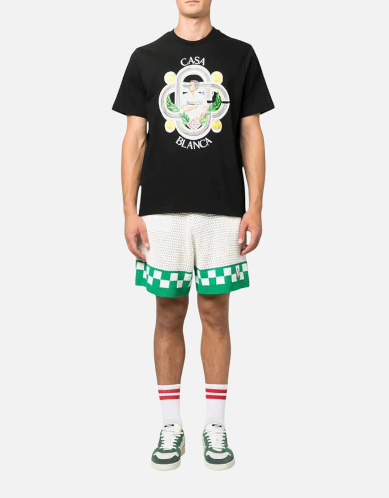 Men T Shirt LE JOUEUR Printed T-Shirt Short Sleeve Crew Neck Summer Tee