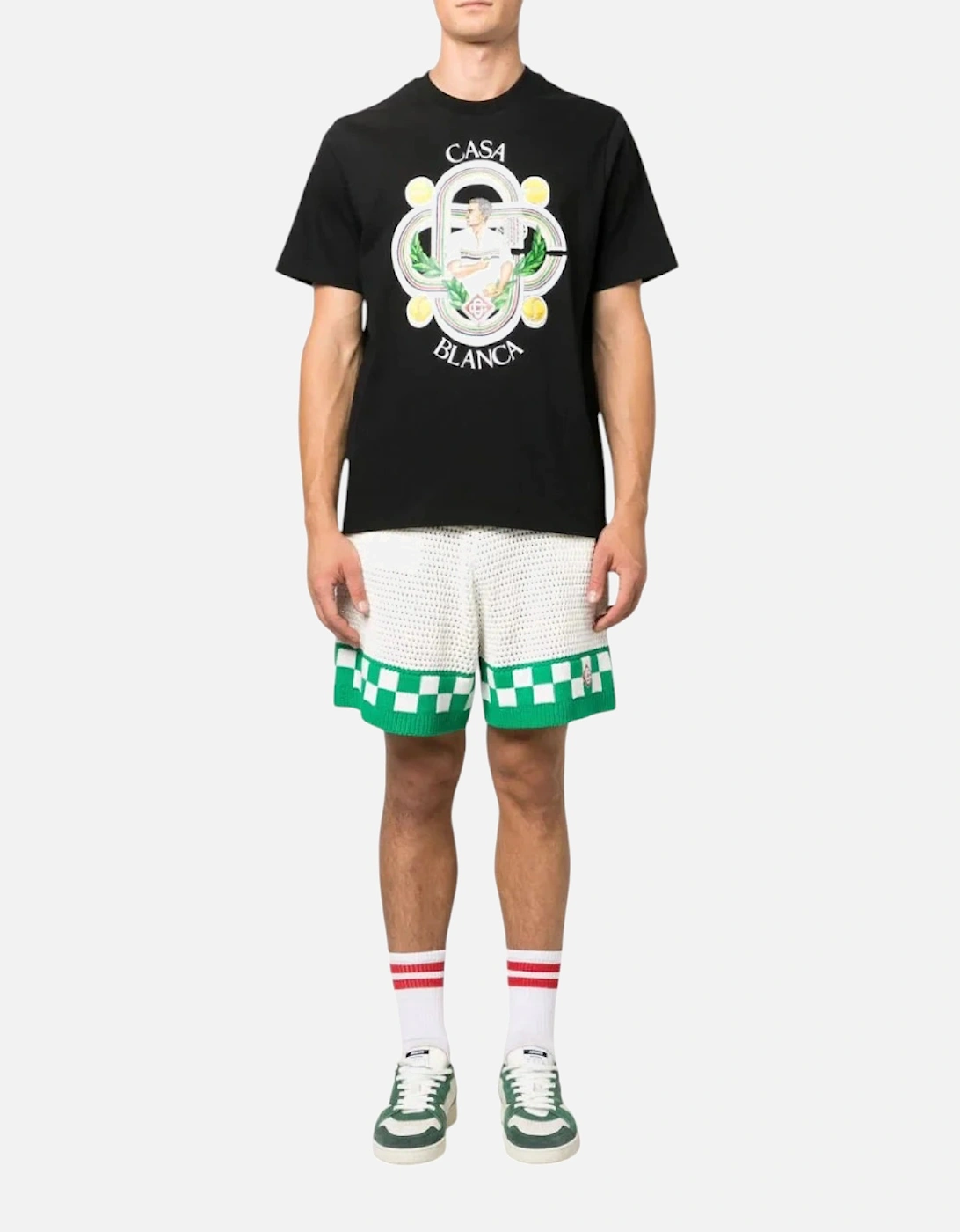 Men T Shirt LE JOUEUR Printed T-Shirt Short Sleeve Crew Neck Summer Tee