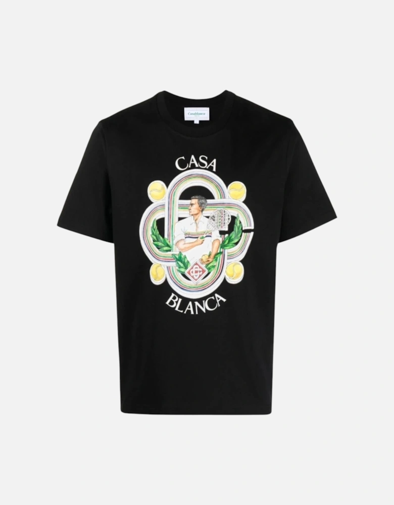 Men T Shirt LE JOUEUR Printed T-Shirt Short Sleeve Crew Neck Summer Tee