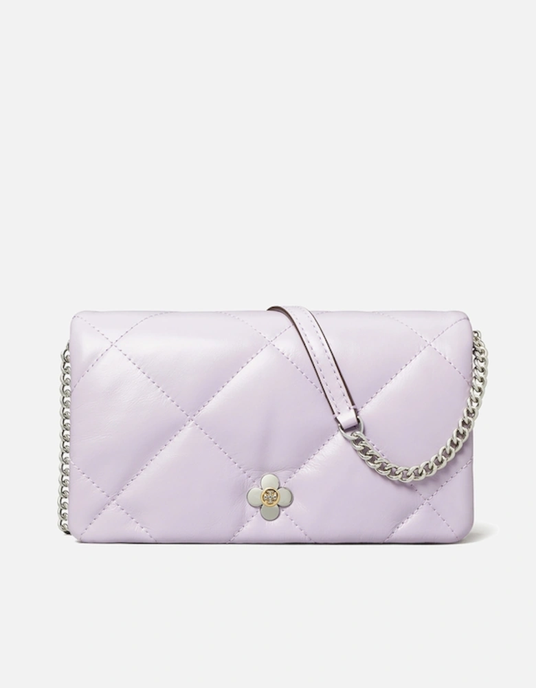 Kira Clover Diamond-Quilted Leather Chain Wallet