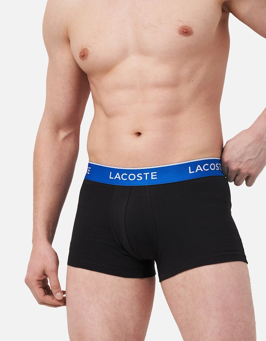 3 Pack Cotton Stretch Logo Trunks Black/Light Blue/Blue