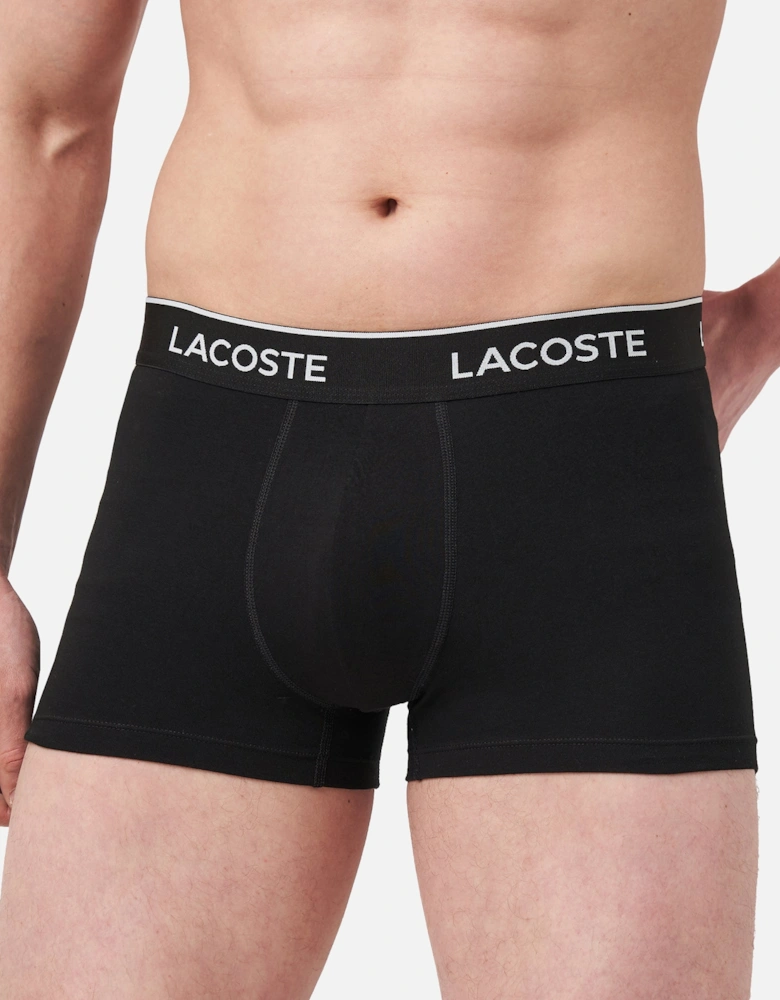 3 Pack Cotton Stretch Logo Trunks Black/Light Blue/Blue