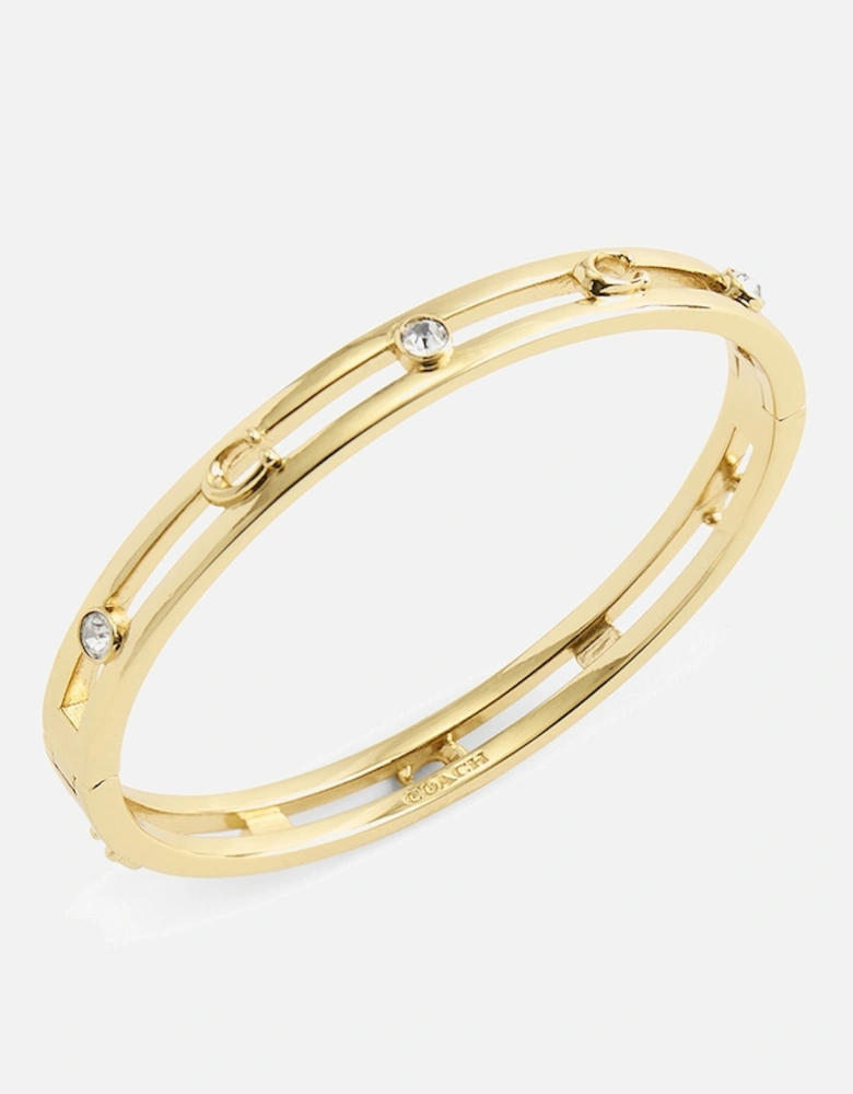 Signature C Gold-Tone Bangle Bracelet