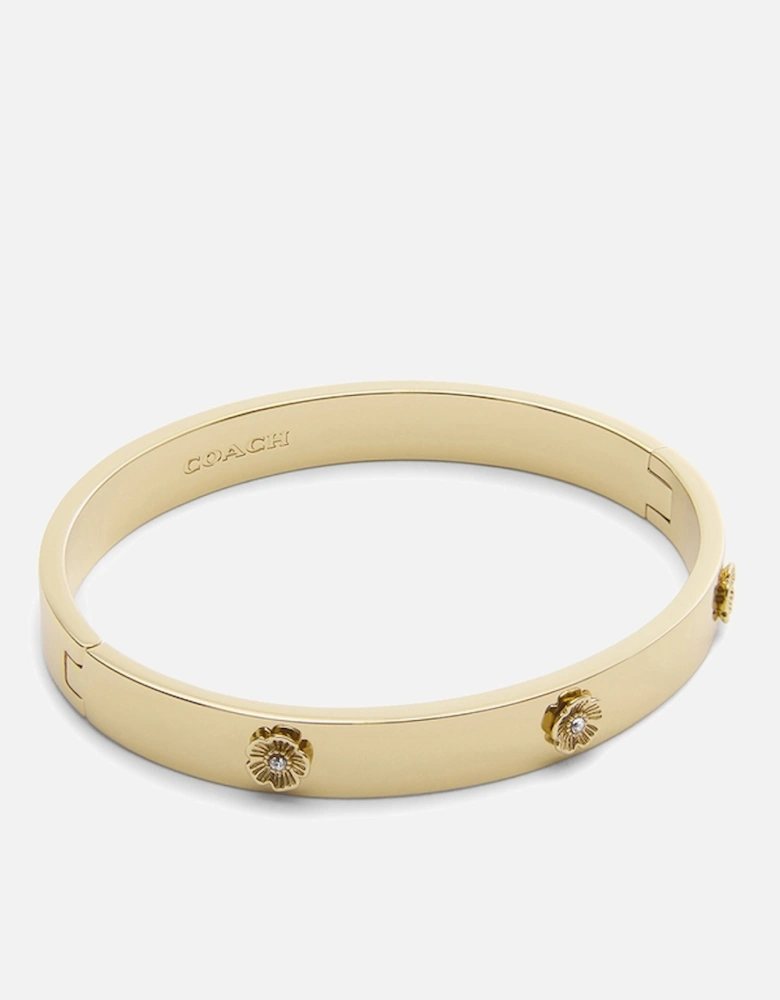 Tearose Gold-Tone Hinged Bangle