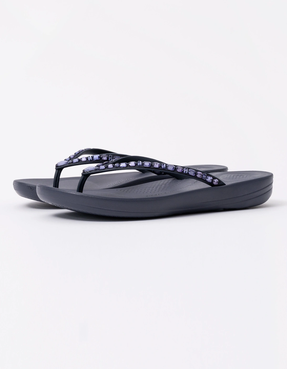 Womens iQushion Multi-Crystal Ergonomic Flip-Flops, 2 of 1