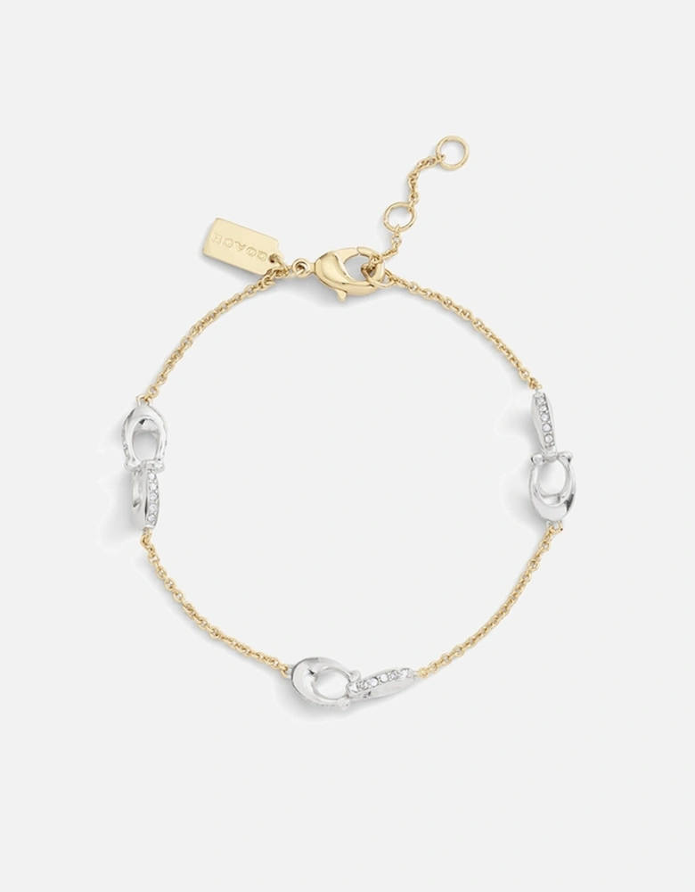 Signature Pavé C Strand Gold-Tone Bracelet