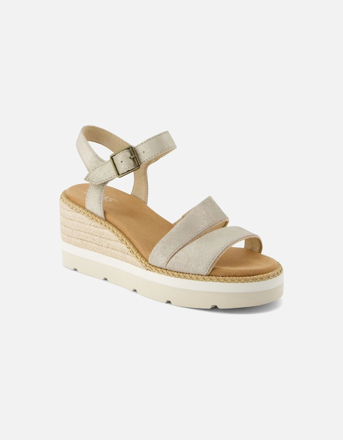 Women's TOMS Darya Leather Women's Champagne Sandals - Cream - Size: 5