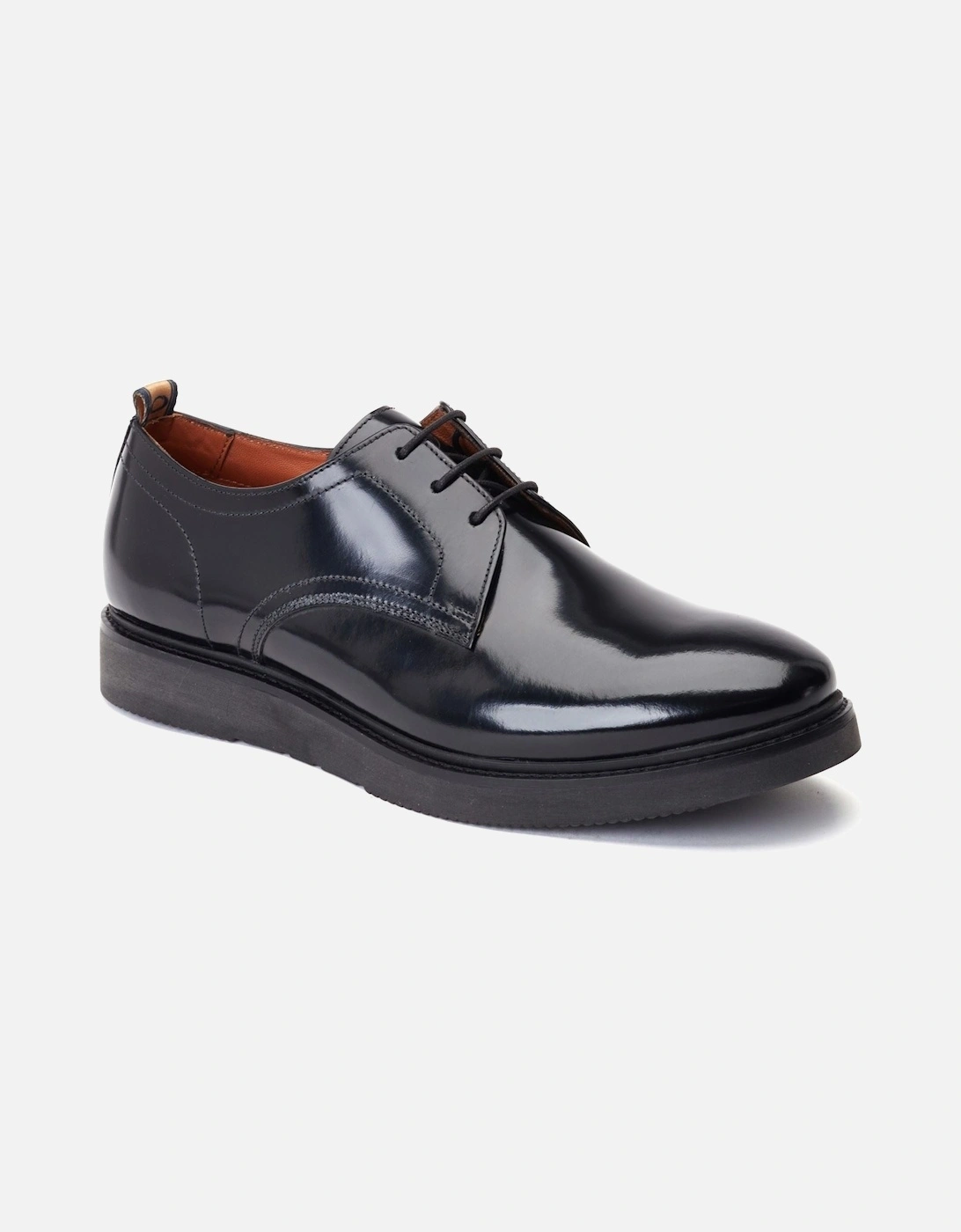 London Roly Leather Men's Black Oxford Shoes, 7 of 6