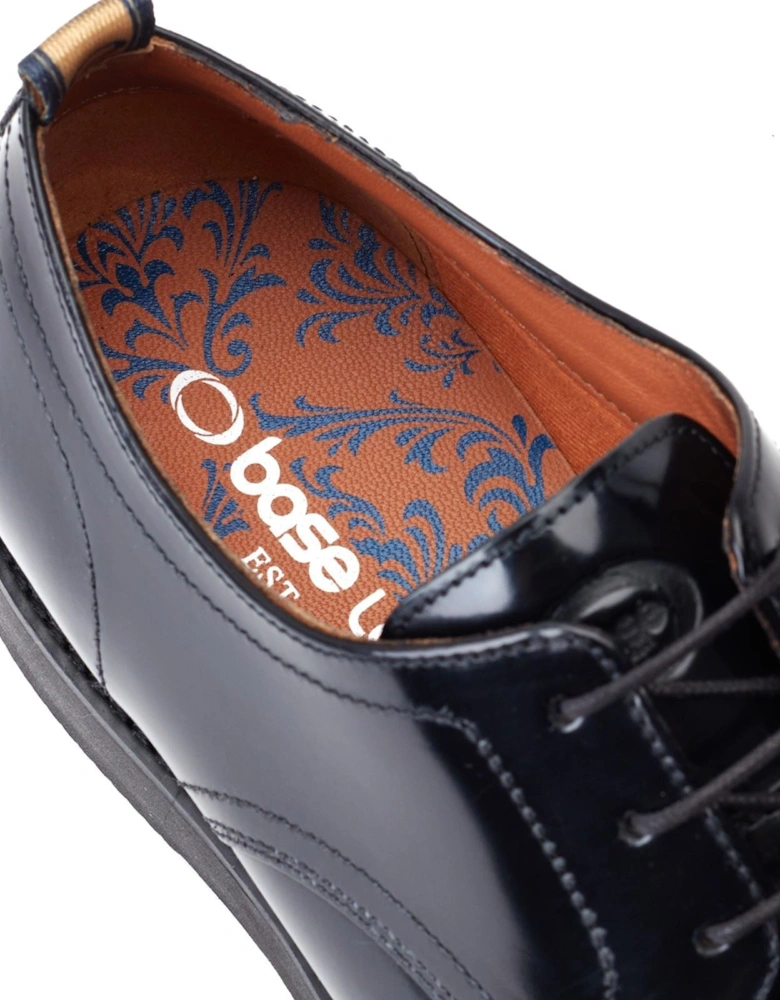 London Roly Leather Men's Black Oxford Shoes