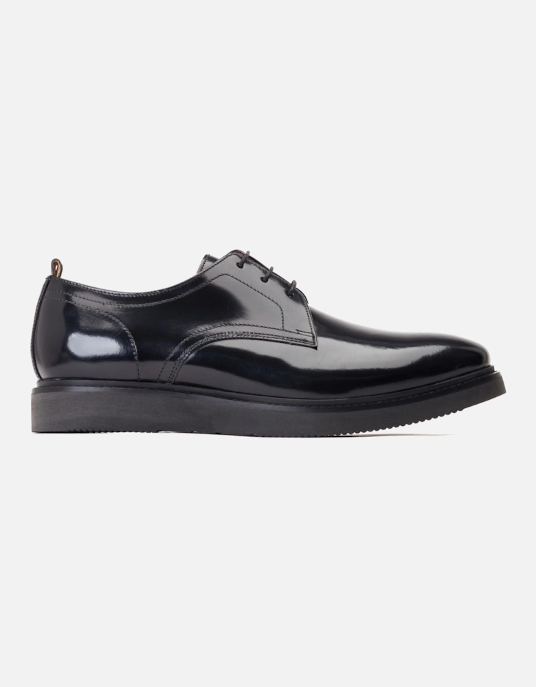 London Roly Leather Men's Black Oxford Shoes