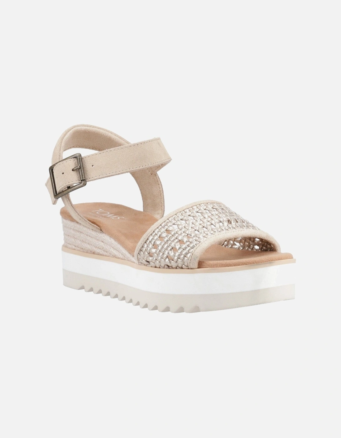 Women's TOMS Diana Leather Women's Champagne Sandals - Cream - Size: 6