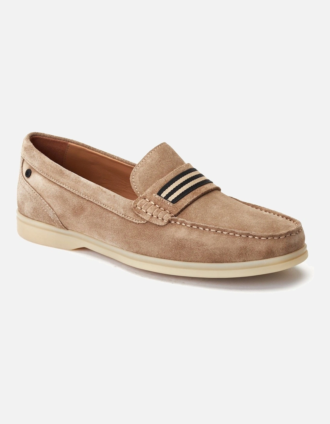 London Drum Leather Men's Sand Loafers, 7 of 6