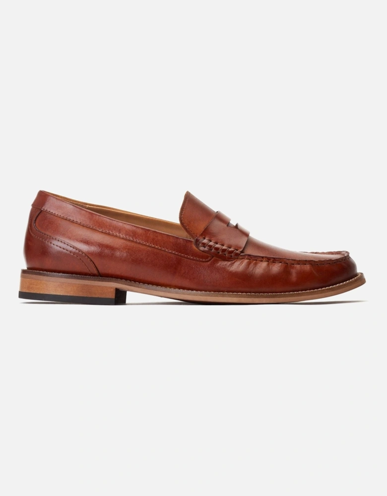 London Garfield Leather Men's Burnt Tan Loafers