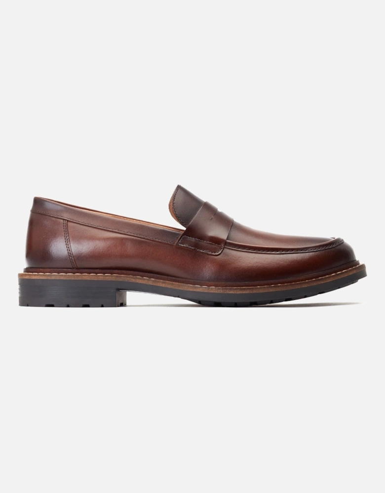 London Ivey Leather Men's Burnt Brown Loafers
