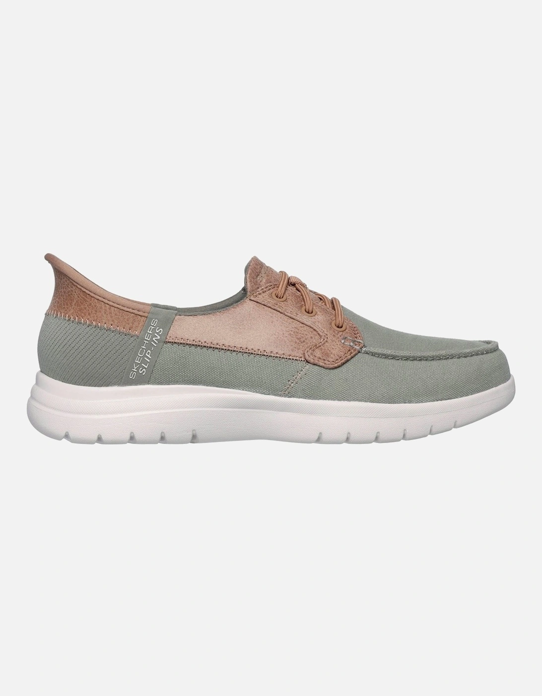 On-the-GO Flex - Palmilla Canvas/Faux Leather Women's Olive Boat Shoes