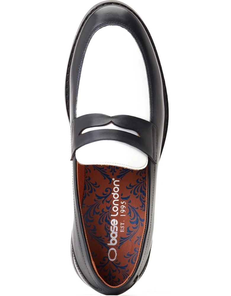 London Sid Leather Men's Black/White Loafers