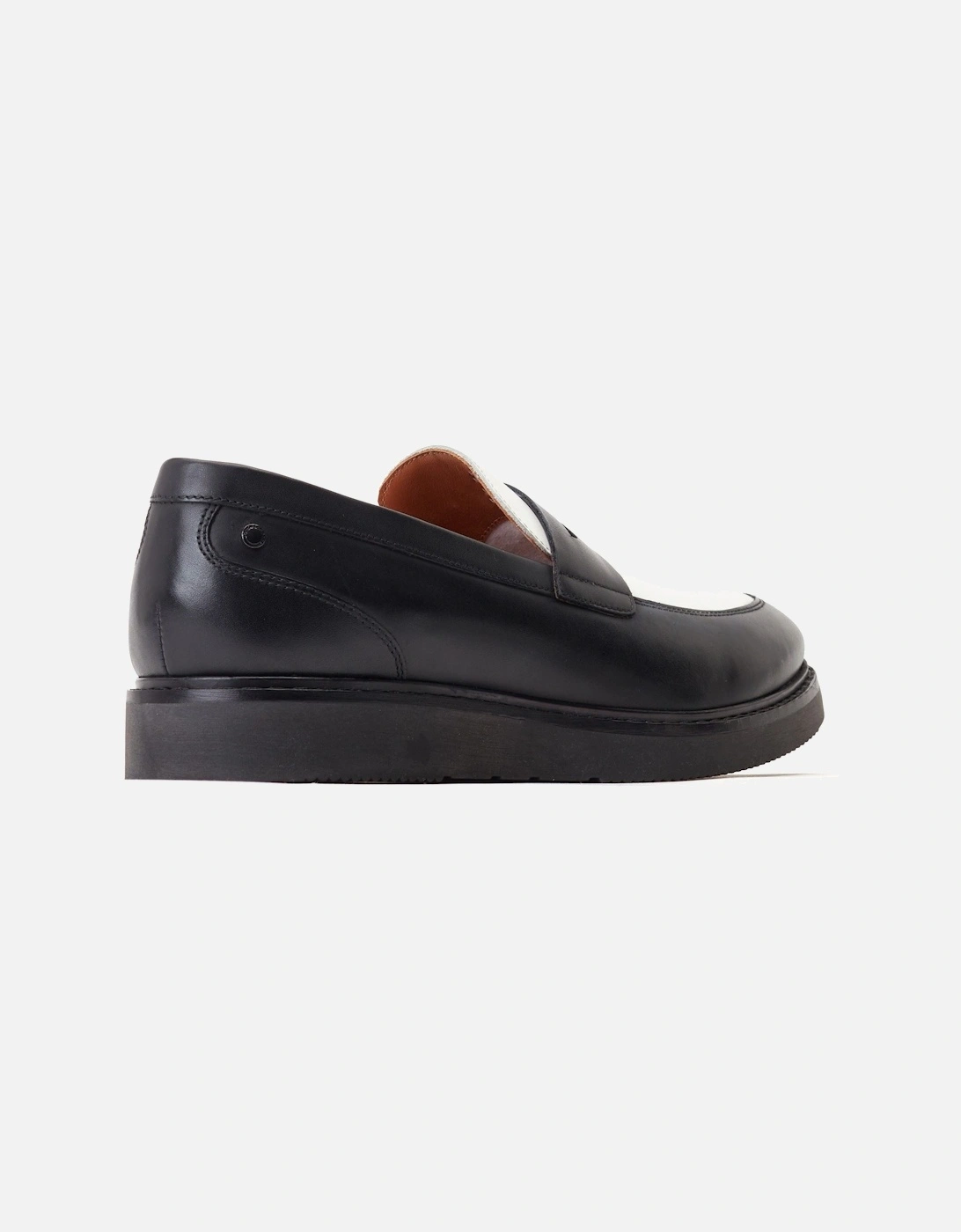 London Sid Leather Men's Black/White Loafers