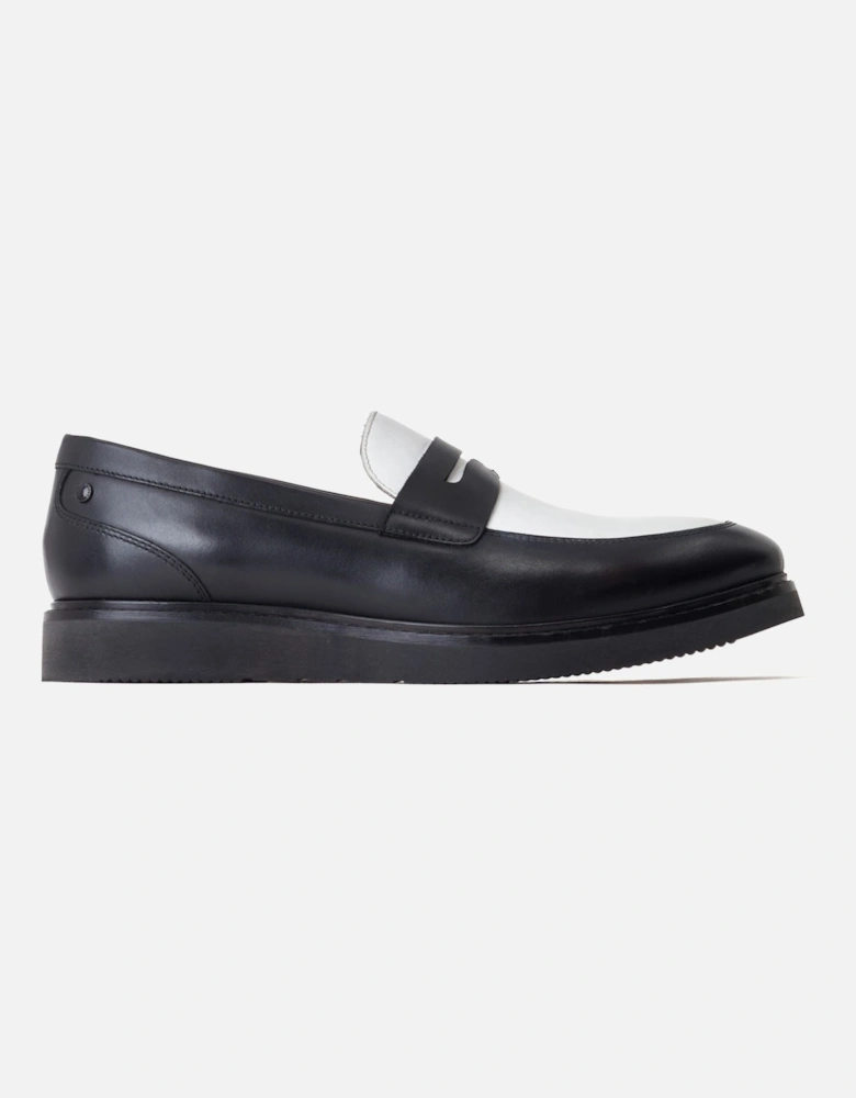 London Sid Leather Men's Black/White Loafers