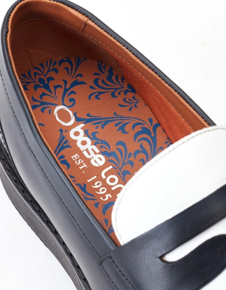 London Sid Leather Men's Black/White Loafers