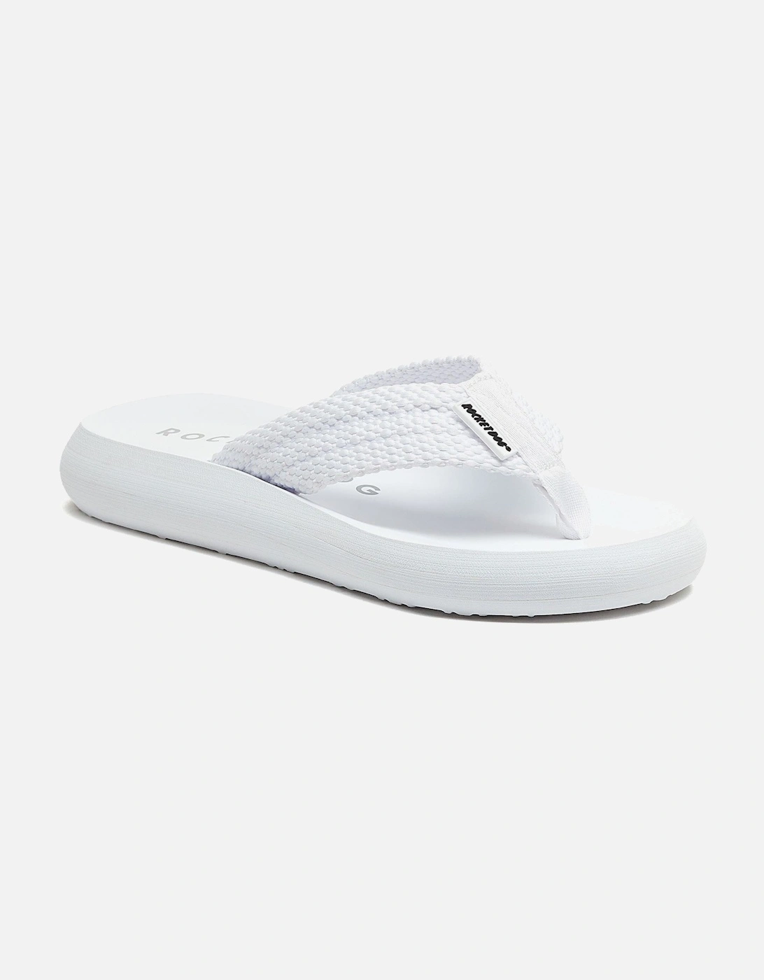 Sunset Webbing Cotton Women's White Sandals, 8 of 7