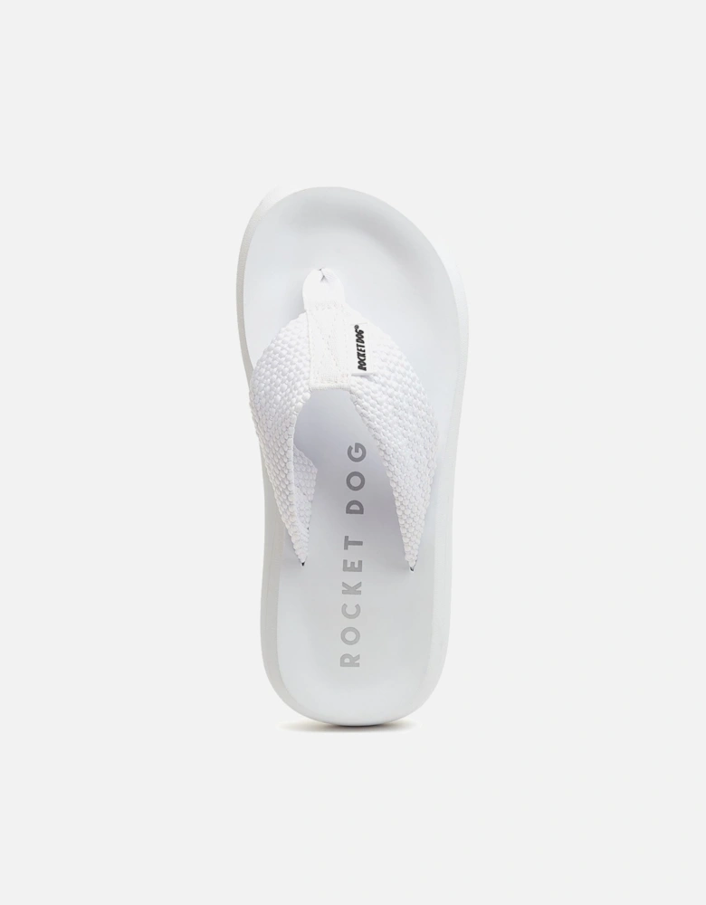 Sunset Webbing Cotton Women's White Sandals