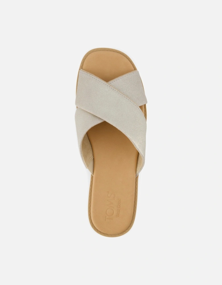Mae Crossover Leather Women's Champagne Sandals