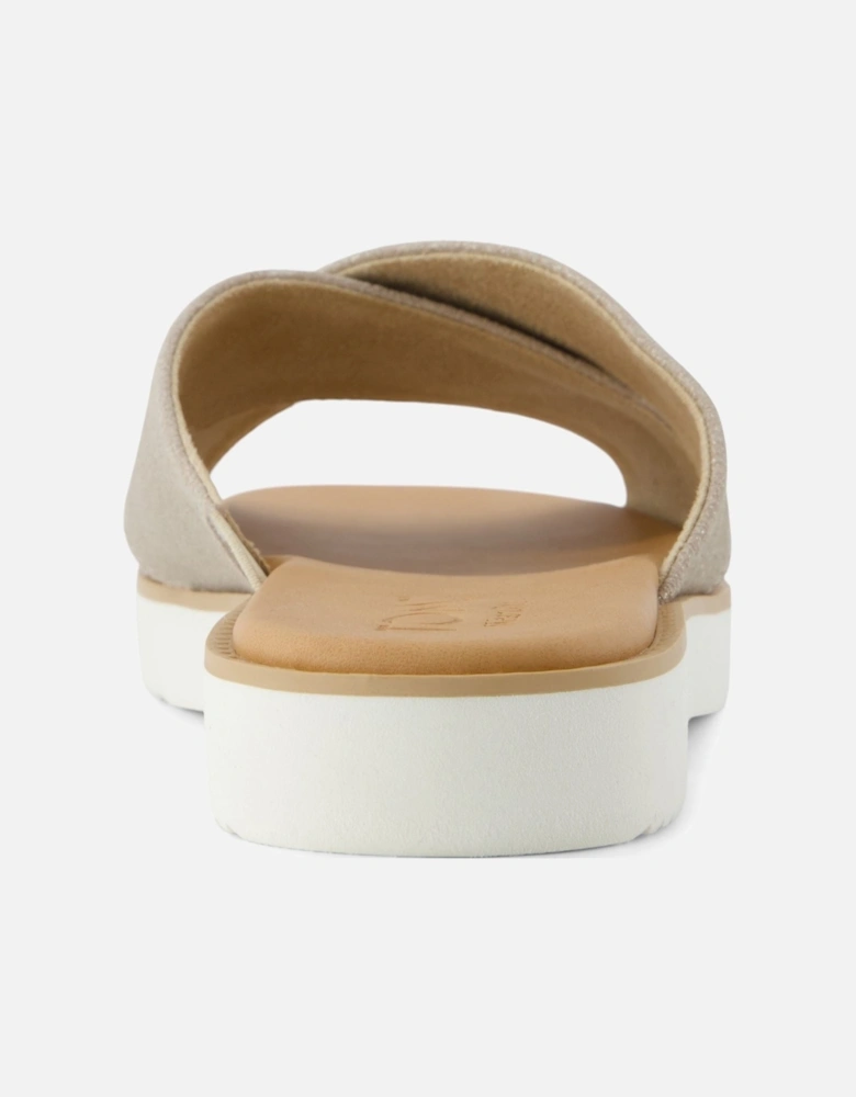 Mae Crossover Leather Women's Champagne Sandals