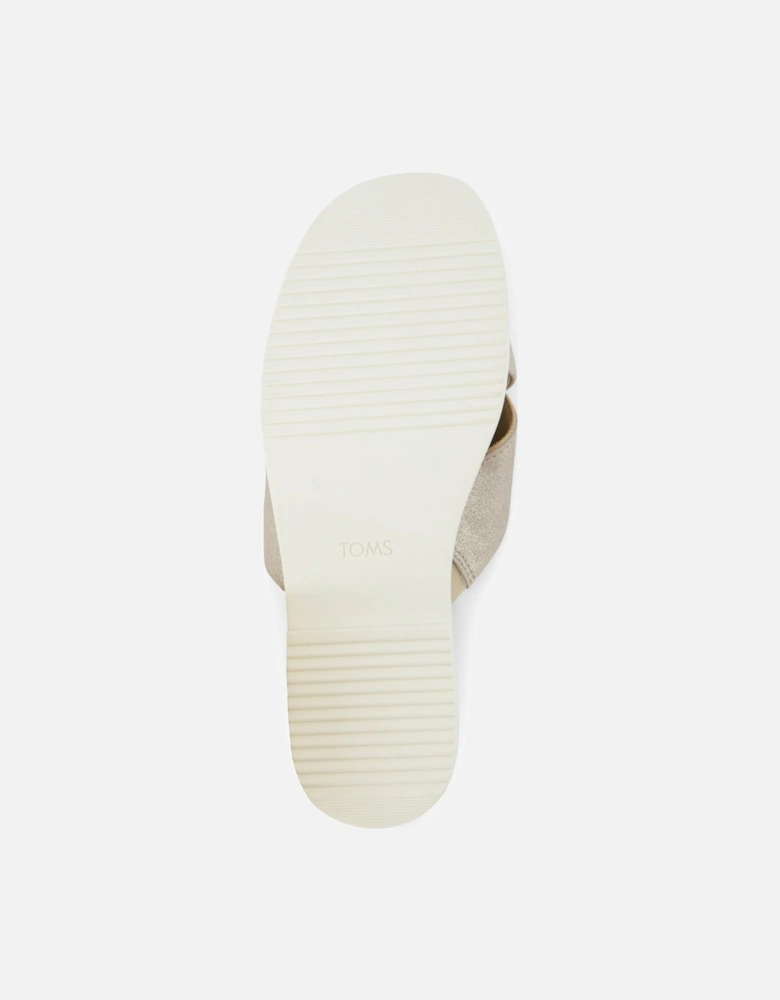 Mae Crossover Leather Women's Champagne Sandals