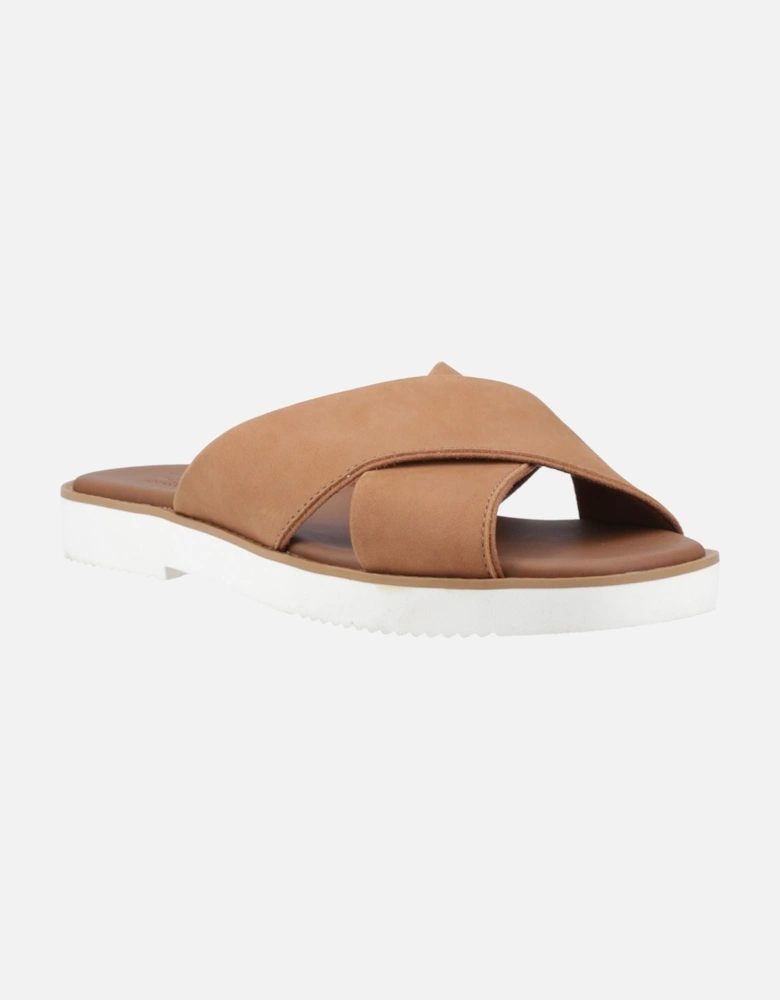 Mae Crossover Leather Women's Brown Sandals