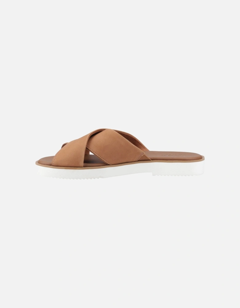 Mae Crossover Leather Women's Brown Sandals