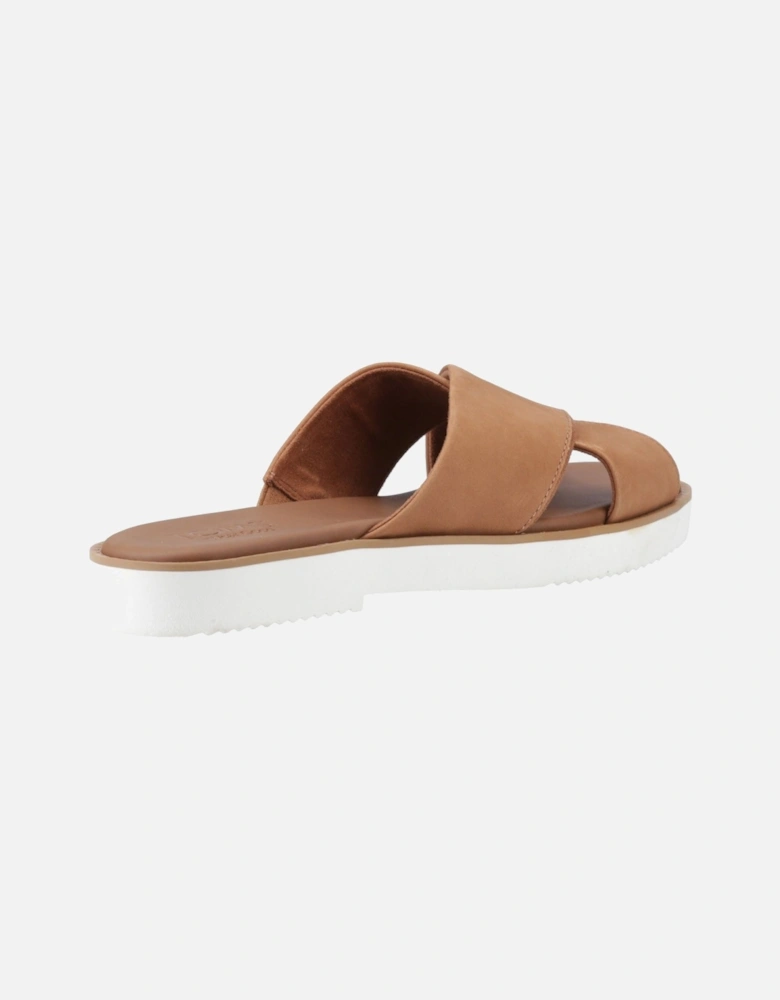 Mae Crossover Leather Women's Brown Sandals