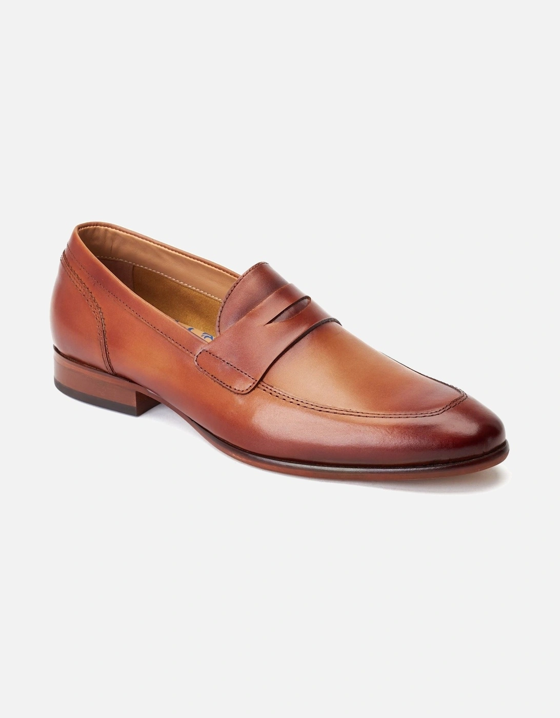 London Bruno Leather Men's Burnt Tan Loafers, 7 of 6
