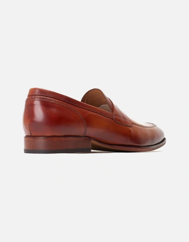 London Bruno Leather Men's Burnt Tan Loafers