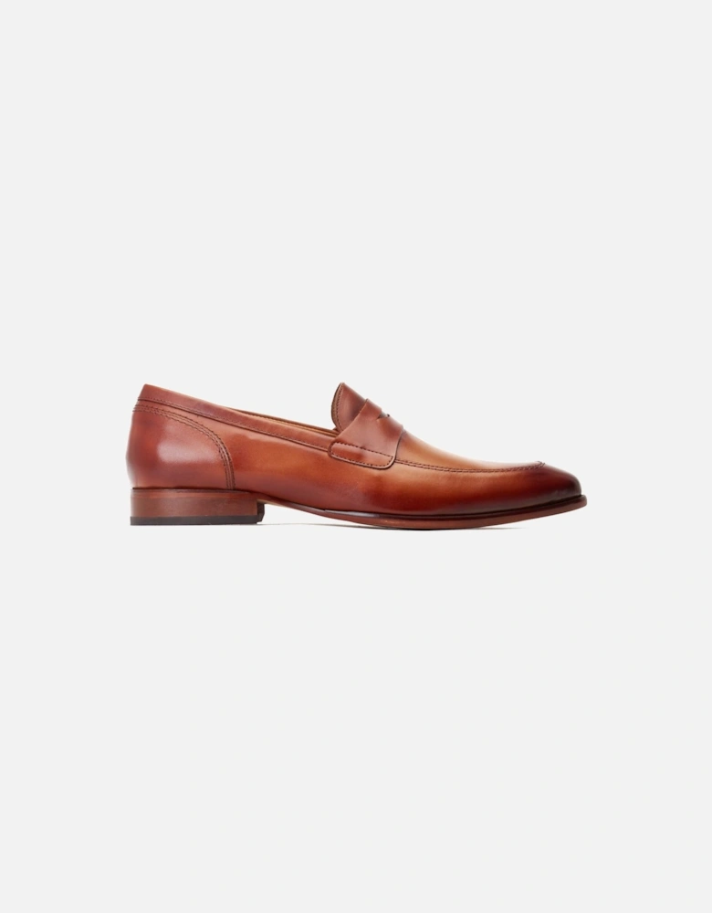 London Bruno Leather Men's Burnt Tan Loafers