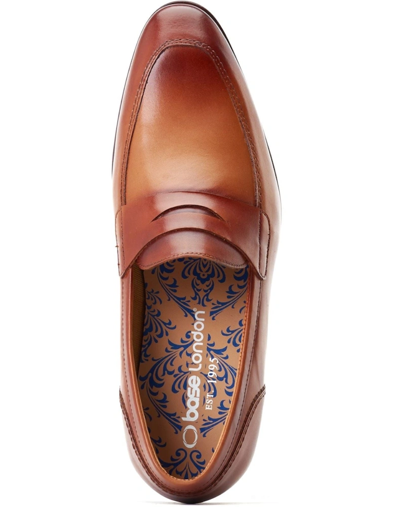 London Bruno Leather Men's Burnt Tan Loafers