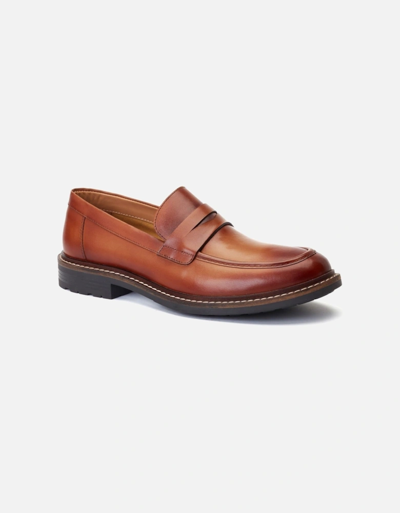 London Ivey Leather Men's Burnt Tan Loafers