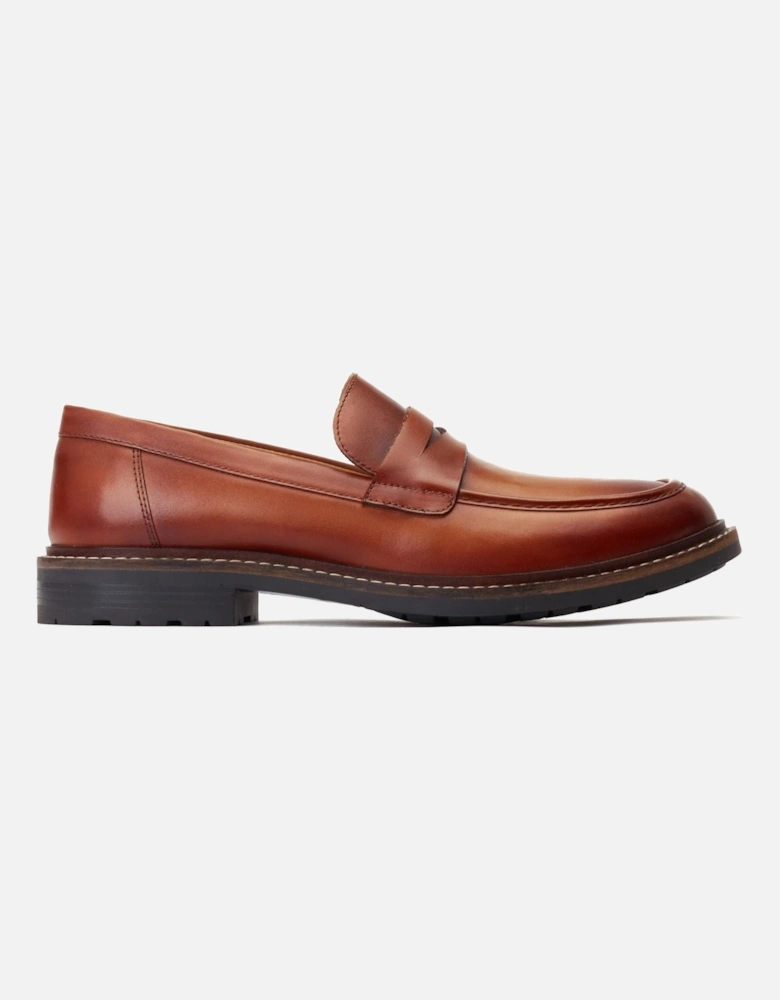 London Ivey Leather Men's Burnt Tan Loafers