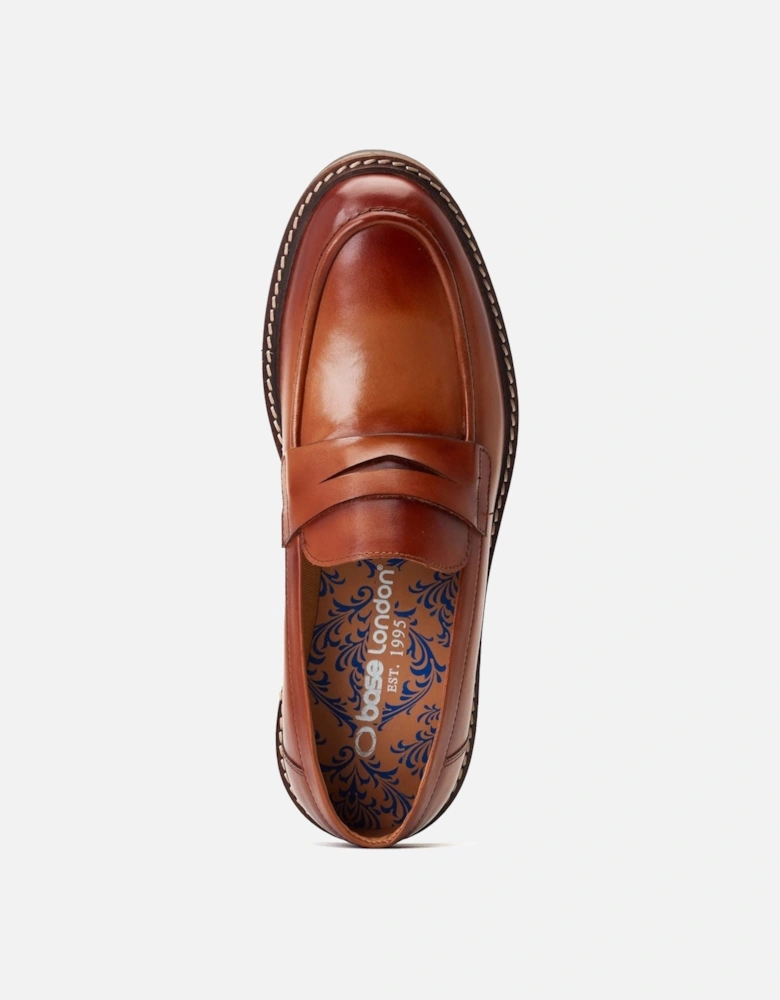 London Ivey Leather Men's Burnt Tan Loafers