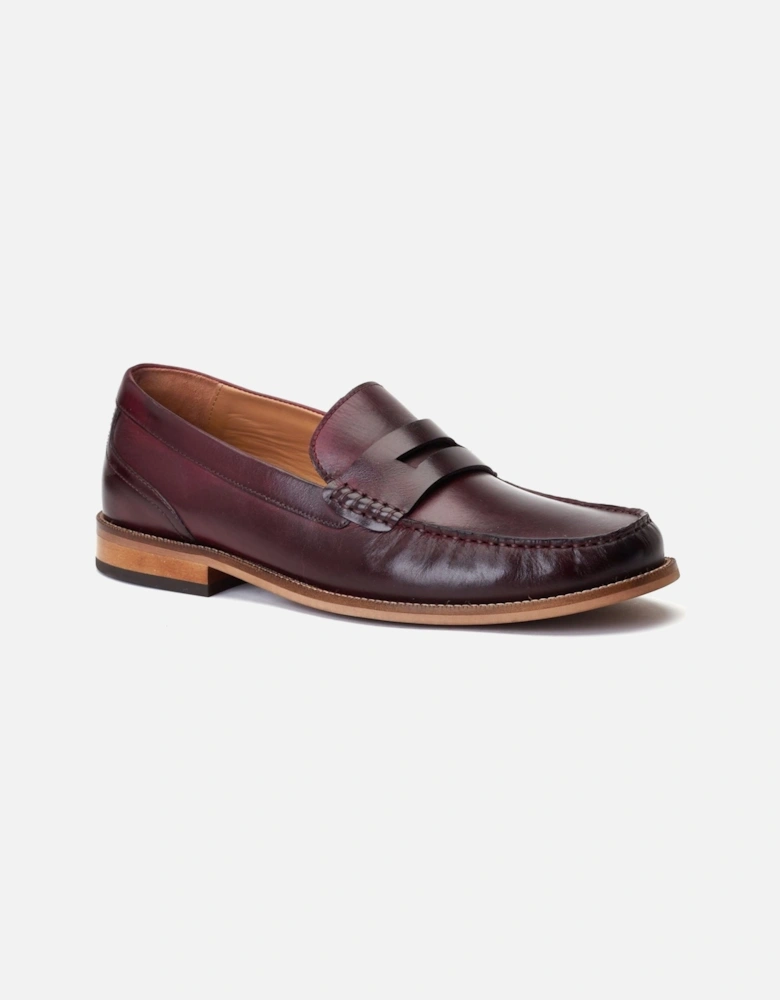 London Garfield Leather Men's Bordo Loafers